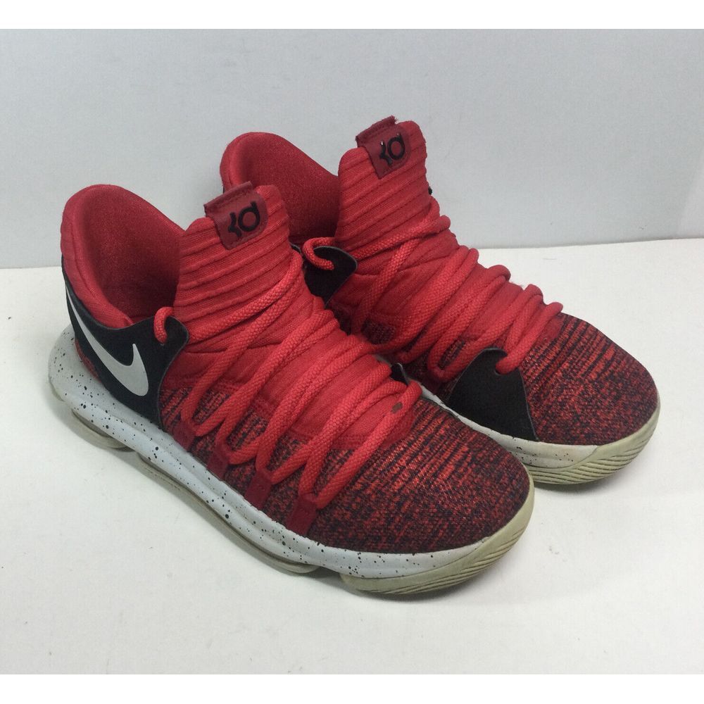 Nike Zoom KD 10 Kevin Durant Basketball Shoes Boys 6.5Y Red Lace Up 918365-600‎